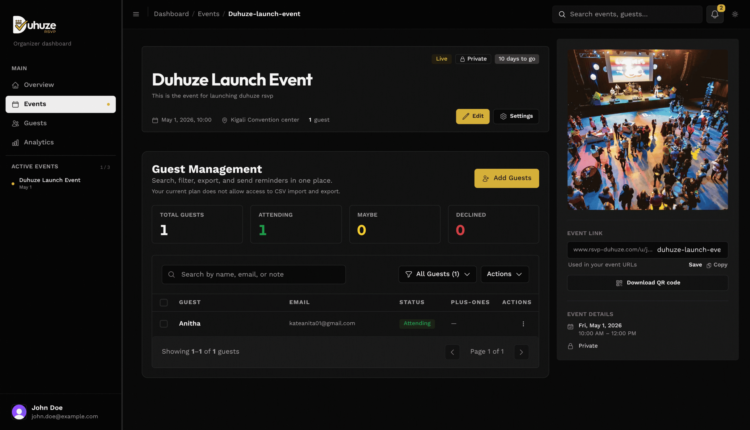 Event Page